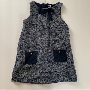 Janie and Jack Girls Tweed Navy Blue Dress Size 4